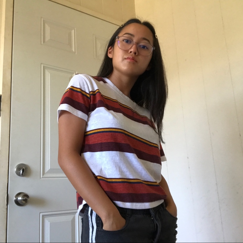 PacSun striped cropped tee